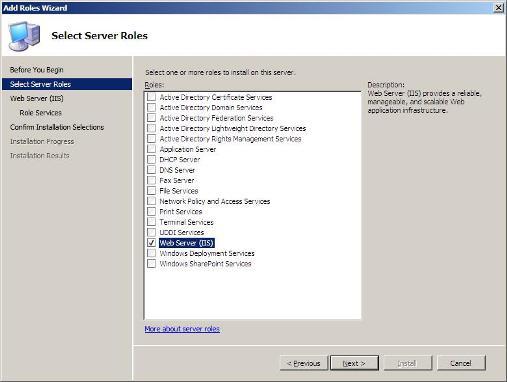 10 étapes à installer le rôle de web server dans Windows Server 2008 - 2
