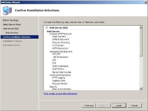 10 étapes à installer le rôle de web server dans Windows Server 2008 - 6