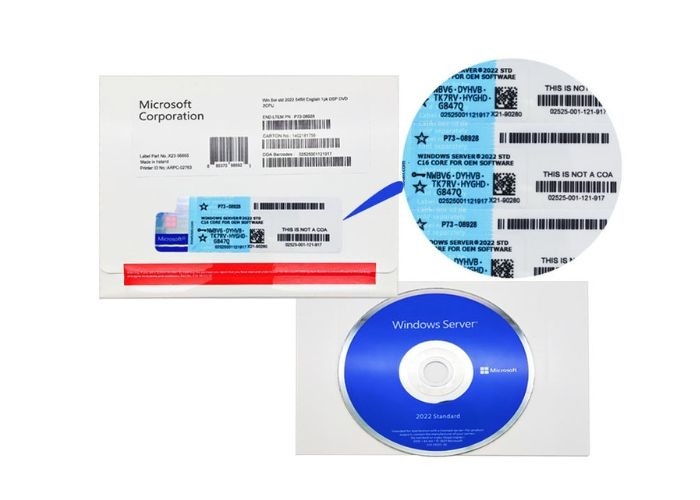 16 bit véritable d'OEM de norme du serveur 2022 du noyau DVD Microsoft Windows 64