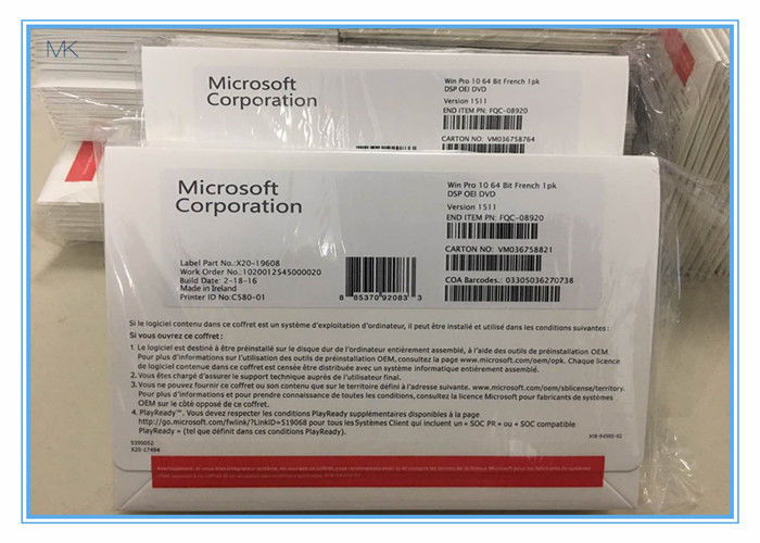 L'OEM verrouillent Windows10 l'activaton en ligne de pro 32 bit du bit 64 pour le boîtier blanc d'installation de système