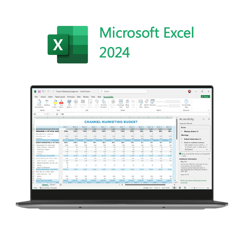 Microsoft Office 2024 PC/Mac Bind pour la maison et les entreprises Amenez votre travail au niveau supérieur