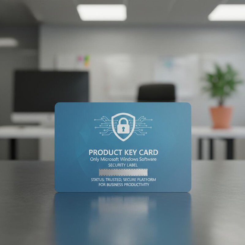 Carte de clé de produit uniquement Microsoft Windows Étiquette de sécurité Logiciel Statut Plateforme sécurisée et fiable pour la productivité professionnelle