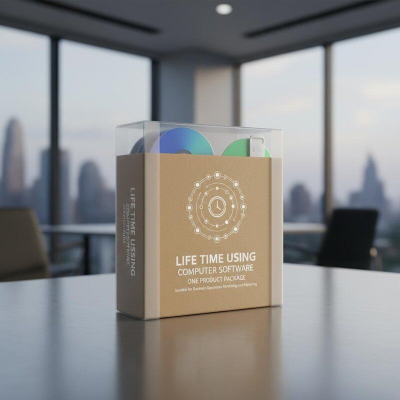Utilisation à vie d'un logiciel informatique, un produit, un emballage, quantité adaptée à la surveillance et au reporting des opérations commerciales